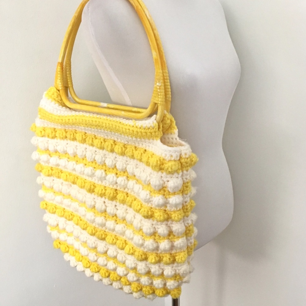 Vintage 70s Knit Tote Bag